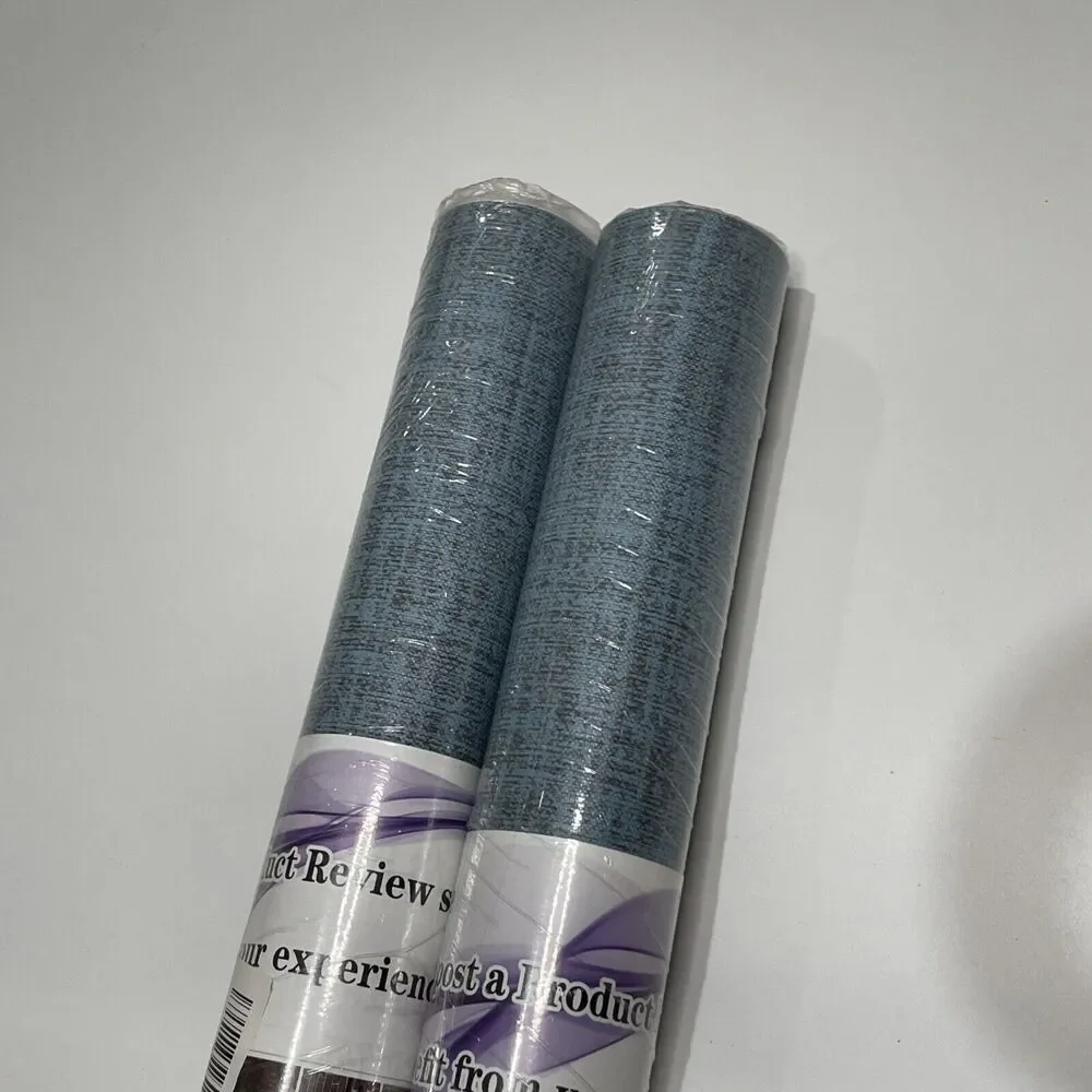 Lot Of 4 Yancorp 10ft Textured Fabric Deep Blue Wallpaper Faux 15.7